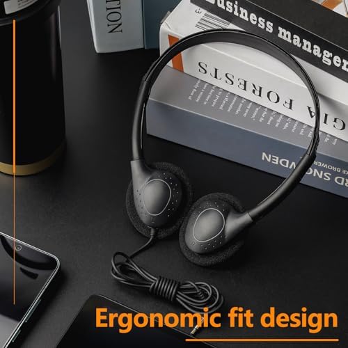 Classroom-Ready Wired On-Ear Headphones for Kids – 25-Pack with 3.5 mm Jack for Exceptional Sound Clarity – Ideal for Engaging Online Learning, Durable and Comfortable for All-Day Use in Educational Environments