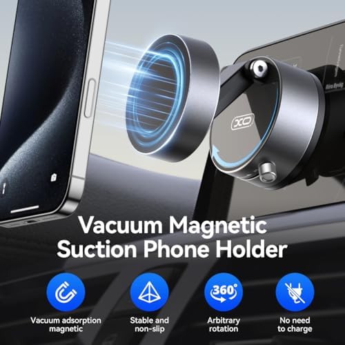 Revolutionary 15 W Magnetic Wireless Car Charger Mount – Adjustable Fast Charging Holder for i Phone 12-16 | Sleek, Foldable Design for Optimal Viewing | Ideal Gift for Tech-Savvy Drivers | Enhanced Mag Safe Compatibility & Travel-Friendly Convenience
