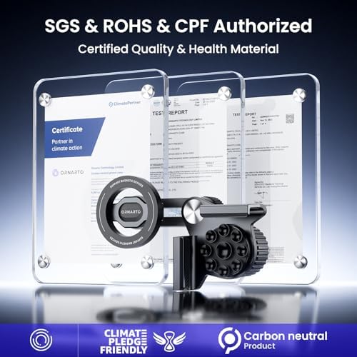 ORNARTO Magnetic Phone Mount for Tesla Model 3/Y/Cybertruck – 360° Rotatable Car Holder with Overload Protection and Anti-Slip Suction – Secure, Stylish Dashboard Accessory for Effortless Navigation and Enhanced Safety