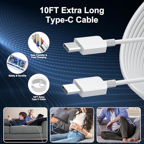 30 W USB-C Fast Charger with 10 FT Type C Cable – Ultimate Power Solution for i Phone 16/15 Pro Max, i Pad Pro/Mini/Air & Samsung Galaxy S24/S23/S22 Ultra – Compact, High-Speed Charging for On-the-Go Convenience and Versatile Compatibility