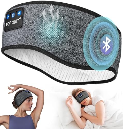 TOPOINT Premium Bluetooth Sports Headband Earphones – Unmatched Comfort for Yoga, Jogging & Sleep – Rapid USB-C Charging with Superior Sound Performance – Perfect Gift for Active Lifestyles and Relaxation Enthusiasts