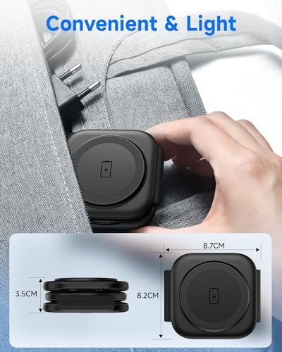 Seacosmo Premium 3-in-1 Wireless Charging Station – Foldable Magnetic Charger for i Phone 16/15/14/13/12 Pro/Max/Plus, Apple Watch, and Air Pods – Ultimate Travel-Friendly Fast Charging Solution with Enhanced Compatibility and Stylish Design