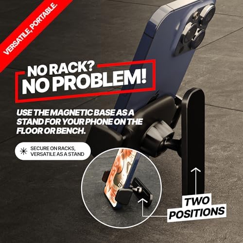 Magnetic Phone Holder for Gym – Essential Gym Rats Stuff – Magnetic Tripod for iPhone and Magnet Phone Mount- Home Workout Accessories and Gear – Enhanced Compatibility and Speed