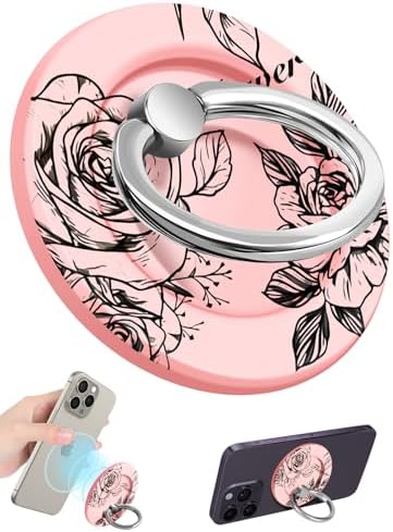 Magnetic Phone Grip Holder for i Phone – Adjustable Mag Safe-Compatible Finger Ring Stand with Fun Designs for Secure Selfies and Video Calls – Lightweight, Durable, and Removable Accessory to Elevate Your Smartphone Experience
