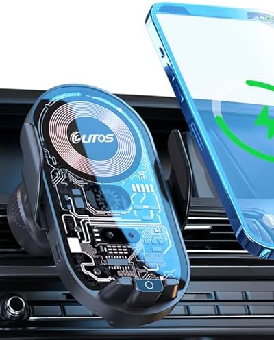 Innovative Qi Wireless Car Charger Mount with Auto Clamping – Effortless One-Hand Operation and 360° Rotation for Optimal Viewing – Essential Air Vent Holder for All Smartphones – Enhance Your Driving Safety and Convenience with Advanced Charging Features