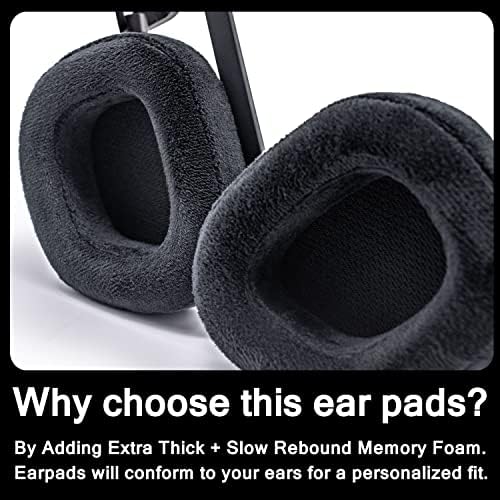 Upgrade Your Listening with HS80 Earpads – Premium Black Velour Memory Foam Ear Cushions for HS80 RGB Wireless Headset – Unmatched Comfort and Noise Isolation for Extended Use – Easy Installation and Durable Design