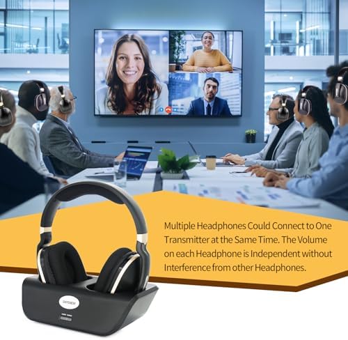 Experience Superior Sound with Our Senior-Friendly Wireless Over-Ear Headphones – Effortless Clarity and Comfort for TV Enthusiasts, Featuring User-Friendly Volume Controls, Instant Plug-and-Play Setup, and a Convenient Charging Dock for Endless Enjoyment