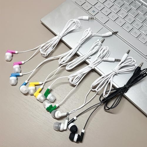 Vibrant 60-Pack Earbuds for Kids – Colorful Classroom Headphones in 6 Playful Shades for School, Travel & Home Learning – Lightweight, Durable Design with Superior Sound Quality for Tablets, Laptops & Smartphones – Foster Engagement and Fun in Educational Settings