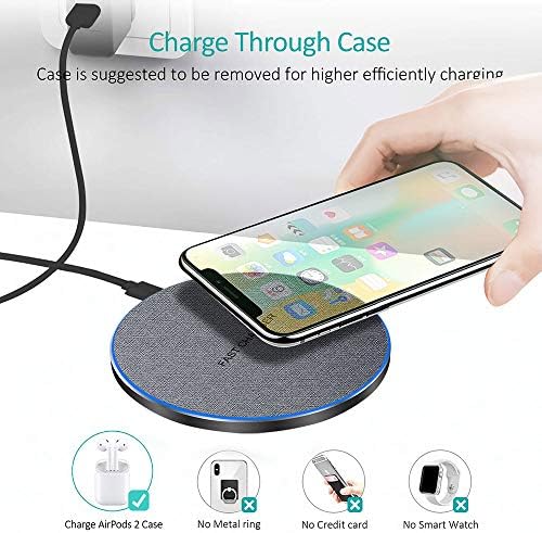 FDGAO Ultra-Compact 20 W Max Fast Wireless Charger – Effortless Qi Charging Pad for i Phone 16/15/14/13/12/SE/11/XS Max/XR, Samsung Galaxy S25/S24/Note, Air Pods, Pixel & LG G8 – Streamlined Charging Solution with Advanced Safety Features for Home or Office Use