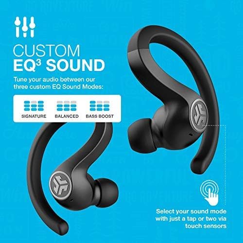JLab JBuds Air Sport True Wireless Bluetooth Earbuds – IP66 Sweat-Resistant with 30-Hour Playtime, Class 1 Bluetooth 5.0, and Customizable EQ Sound Modes for Ultimate Workout Performance and Daily Listening