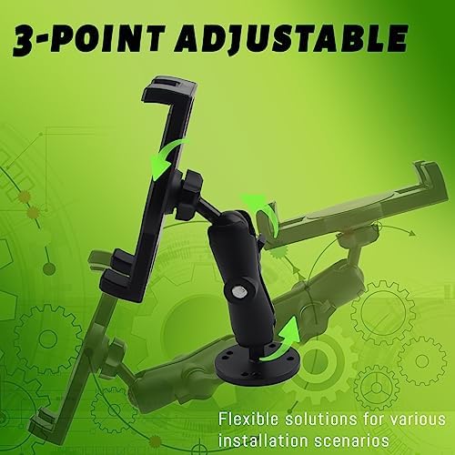 Heavy-Duty Metal Tablet Mount for Vehicles – Versatile 360° Adjustable Holder for Dashboards, Walls & Desks, Fits 7-14.6 Inch Tablets – Ultimate Stability & Quick-Release Design for On-the-Go Professionals