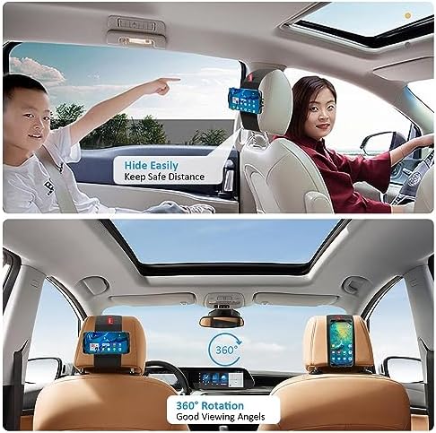 Universal 2 Pack Car Headrest Phone Holder – Premium Back Seat Smartphone Mount for Family Road Trips, Effortless Installation, Compatible with i Phone, Samsung, Google, Huawei, and More – Ultimate Travel Companion for Kids and Passengers