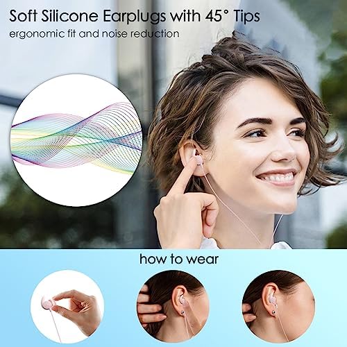 Hmusic Sleep Earbuds – Ultra-Comfortable Wired Headphones with Soft Silicone Earplugs for Side Sleepers, Meditation, and Travel – 3.5 mm Compatible with Built-in Mic for Hands-Free Use – Stylish Black Design for Ultimate Relaxation and Noise Isolation