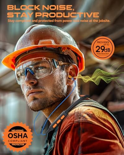 MIPEACE OSHA-Certified Bluetooth Neckband Headphones – Superior 29 d B Noise Cancellation with 20+ Hours of Continuous Play and Four Custom EQ Modes for Enhanced Audio Control in Construction and Safety Settings