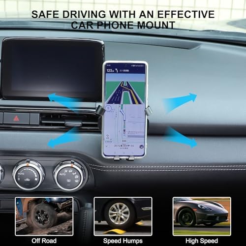 Mazda MX-5 ND 2016-2024 Air Vent Phone Holder Mount – Universal Smartphone Car Mount for Hands-Free Navigation and Communication, Quick Install, 360-Degree Adjustable Viewing Angle, Essential Driving Accessory for Enhanced Safety and Convenience