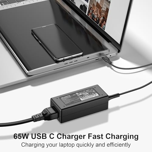 Lenovo Chromebook USB-C Charger 65 W/45 W Fast Power Adapter – Universal Compatibility with Advanced Safety Features for Optimal Performance and Reliability