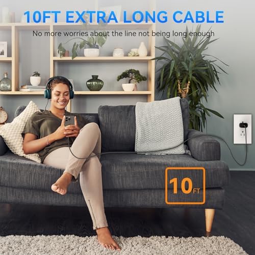 30 W USB-C Fast Charging Block with 10 FT Type C Cable – Ultimate Charging Solution for i Phone 16/15 Series and Beyond – Compact, High-Efficiency Power Adapter for Home and Travel Use – Safe and Reliable Device Charging