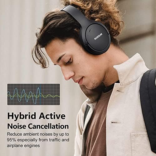 RUNOLIM Wireless Over-Ear Noise Cancelling Headphones – 70-Hour Playtime, Superior Hi-Fi Sound with Rich Bass, Foldable & Portable Design, Built-In Microphone for Easy Calls – Ideal for Home, Travel, and Office Use