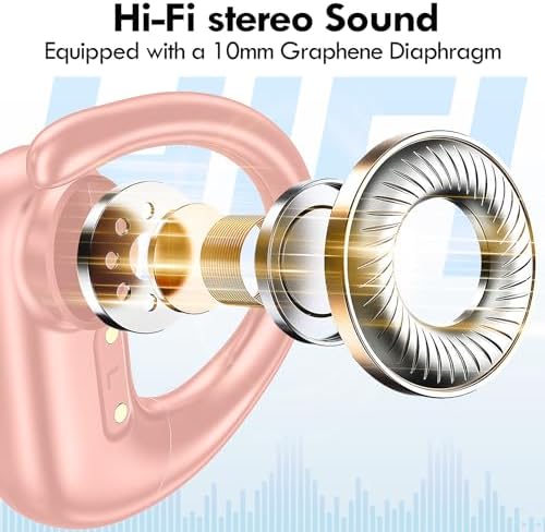 Kurdene Wireless Sport Earbuds – Ultra-Comfortable Bluetooth Headphones with 60 Hours Playtime, Immersive Deep Bass Sound, and Secure Over-Ear Fit for Active Use – Perfect for Running, Workouts, and Business Calls – Lightweight, Sweat-Resistant Design in Sleek Black Finish