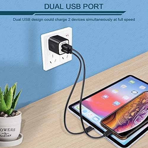 5-Pack Dual Port USB Wall Charger – Fast Charging Power Adapter Cube for i Phone 16, Samsung Galaxy, and More – Compact Travel Brick with Safety Features for Quick Device Charging and Enhanced Compatibility – Ideal for Home and On-the-Go Use