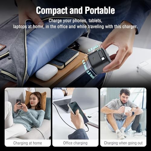Revolutionary 35 W PD Retractable Charger for i Phone – Versatile Dual Type C Power Adapter with 31.5-Inch Cable | Fast Charging Solution for i Phone 14/13 Pro Max, i Pad, & Air Pods | Compact, Tangle-Free Design for Effortless On-the-Go Power Management
