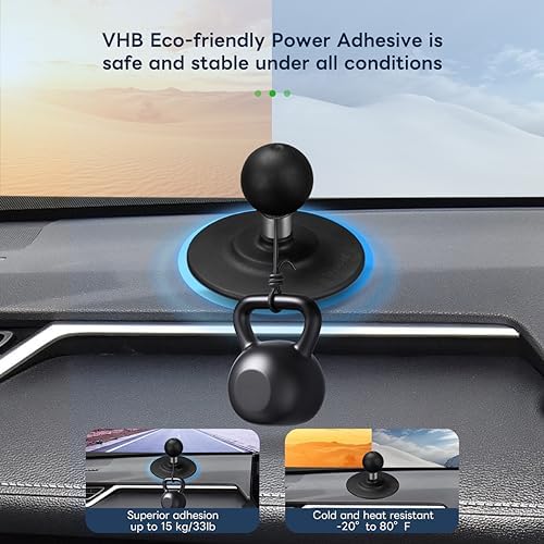 FANAUE Versatile 1″ Flex Adhesive Ball Base for RAM Mounts – Secure and Adaptable Phone Mounting Solution for Motorcycles, Bicycles, and Car Dashboards – Durable Suction Cup Design for Unmatched Stability and Effortless Adjustments