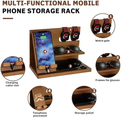 Premium 3-in-1 Wooden Charging Stand for i Phone 16/15/14/13/12 & Apple Watch – Ultimate Nightstand Organizer for Men – Ideal Gift for Dad, Husband, Boyfriend, or Son – Enhanced Speed & Compatibility with Air Pods – Perfect for Father’s Day, Anniversaries & Holidays – Stylish & Functional i Phone Charger Station for All Apple Devices – A Must-Have Tech Accessory for the Modern Man – Elevate Your Gifting with This Unique Natural Wood Design – Effortlessly Charge Your i Phone, Apple Watch, and Air Pods in One Sleek Station – Standby Mode Convenience Meets Aesthetic Appeal – Perfect for Home or Office Use – Impress Your Loved Ones with a Thoughtful and Practical Gift that Combines Style and Utility – The Go-To Choice for Apple Enthusiasts Seeking Quality & Performance in Charging Solutions.