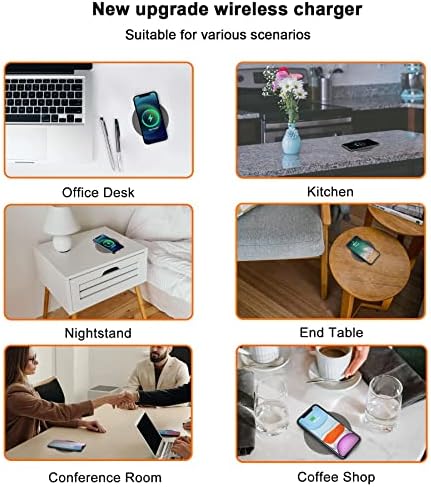 Transform Your Charging Routine with the Nii TTER 1.57″ Invisible Wireless Charger – Under Desk Fast Charging Solution for i Phone 12-16 & Samsung Galaxy S21-S25 (Adapter Included) – Space-Saving Design for a Clutter-Free Environment and Quick Power Boosts