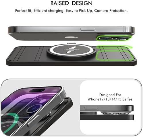 LANSEMKU 15 W Fast Wireless Car Charger Pad – Custom Fit Qi Charging Station for i Phone 12-16 & Samsung S22/S23 – Trim-to-Fit Design for Effortless Vehicle Integration, No Interior Damage, 30 cm Cable for Optimal Placement – Elevate Your Drive with Seamless Power Delivery