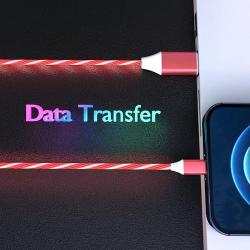 Illuminate Your Charging: 2-Pack LED USB A to C Charger Cable – Vibrant Light-Up Type C Cord for i Phone 15, Samsung Galaxy S21/S20/S10/S9/S8, Note 20, LG V30/V20/G6 – 78-Inch Durable Fast Charging Solution in Purple & Green