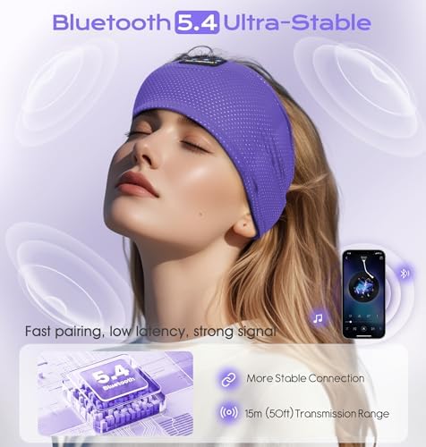 Revolutionary Bluetooth 5.4 Sleep Headphones Headband – Ultra-Thin Wireless Earphones for Uninterrupted Comfort During Sleep, Yoga, Running, and Jogging – Ideal Gift for Active Lifestyles and Relaxation Seekers