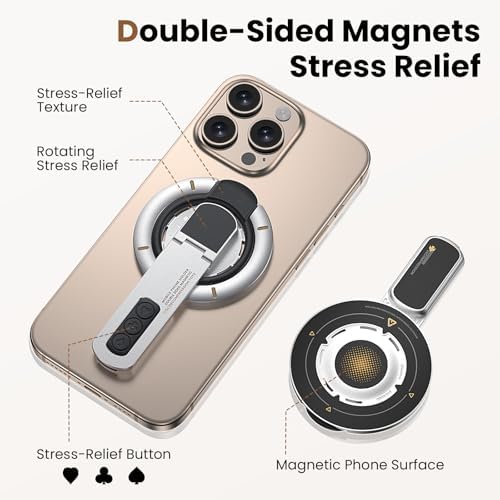 Revolutionary Two-Sided Magnetic Phone Grip Holder: Ultimate Mag Safe-Compatible Kickstand for i Phone 16 Pro Max, 15, 14, 13, and 12 – Unmatched Grip, Versatile Attachment, and Effortless Hands-Free Viewing Experience