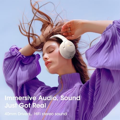 Premium Bluetooth Over-Ear Headphones with 80-Hour Playtime, Custom EQ Settings, and Enhanced Noise-Cancellation Microphone for Superior Call Clarity – Foldable Wireless Headset Ideal for Travel, Gym, Office, and Home Enjoyment with Rich Deep Bass and Unmatched Comfort