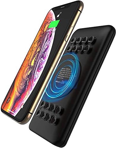 Portable Wireless Charger Power Bank with Secure Anti-Slip Suction Cups – 12,000 m Ah Capacity, 18 W Fast Charging USB-C Battery Pack for i Phone 15, 14, 13, 12, 11, SE 2020, X, XR, XS, Samsung Galaxy S24, S23, S22, S21, S20, S10 – Ultimate Universal Compatibility and Mobility Solution