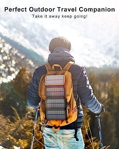 CONXWAN 27000 m Ah Solar Power Bank – High-Capacity USB C Charger with Triple USB Outputs and 4 Foldable Solar Panels for Ultimate Outdoor Charging Efficiency – Eco-Friendly Portable Battery Pack Compatible with Most Smartphones and Devices