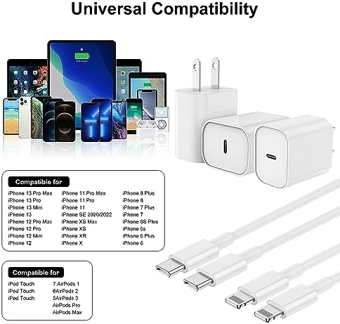 Ultra-Fast 3 FT USB-C to Lightning Charger Cable for i Phone 14, 13, 12, Pro Max & More – Certified High-Speed Charging, Enhanced Durability, and Universal Compatibility for Efficient Power Delivery – Perfect for Home, Office, and Travel Use