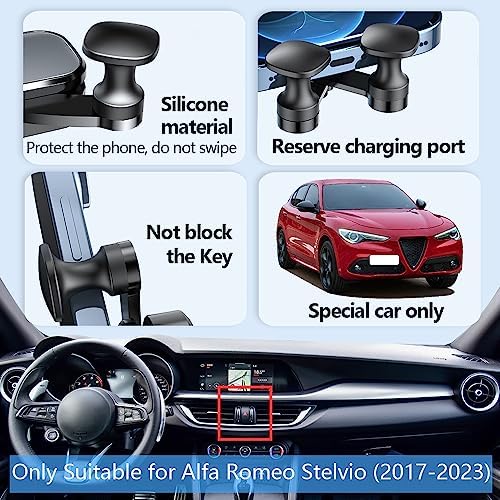Revolutionary Car Phone Holder Mount for Alfa Romeo Stelvio (2018-2024) – Premium Smartphone Bracket with 360-Degree Rotation, Effortless Installation, and Sleek Interior Design for Enhanced Driving Convenience and Safety
