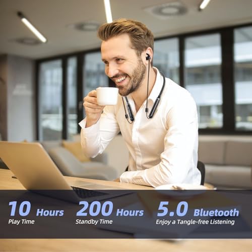 ibrain EMF-Free Wireless Air Tube Headphones – Ergonomic Bluetooth Earbuds with Microphone and Volume Control for Safe Gym Workouts and Daily Use – Enhanced Compatibility for Smartphones and Tablets