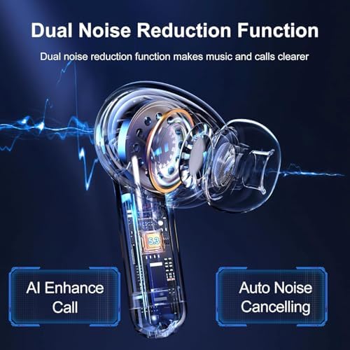 Blackview Advanced Wireless Noise Canceling Earbuds – Bluetooth 5.3 for Rapid Pairing, IPX7 Waterproof for Ultimate Durability, Enhanced Built-in Microphone for Crystal Clear Calls, 56-Hour Playtime for All-Day Use, LED Power Indicator for Effortless Battery Monitoring, Perfect for Active Lifestyles with Android/i OS Compatibility