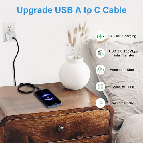 Conable 10-Pack 1 FT USB A to USB C Charging Cables – Fast Charge Up to 3 A, Durable Nylon Braided Design, Ideal for i Phone 15, Galaxy S23 & More – Travel-Friendly Multi-Device Solution for Home and Office Use