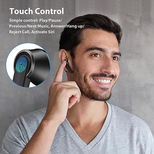 Premium Wireless Earbuds with Noise Cancelling & Bass Stereo for i Phone 16/15 Pro Max & Samsung Galaxy S25 Ultra – Superior Bluetooth 5.3 Headphones with Built-in Mic for Crystal-Clear Calls & Enhanced Comfort – Ideal for Audiophiles & On-the-Go Listening