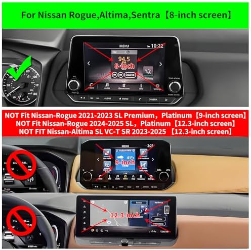 Nissan Rogue, Altima, and Sentra Car Phone Holder – 8-Inch Display Smartphone Mount for 2021-2025 Models – Premium Auto Accessory for Hands-Free Navigation, Calls, and Music Control – Adjustable Cradle for Universal Compatibility – Easy Tool-Free Installation and Durable Design