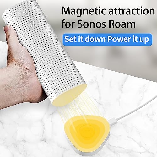 Magnetic Wireless Charging Dock for Sonos Roam Gen 1 & 2, Fast-Power Base for Bluetooth Speakers, Sleek Portable Charger for Sonos Roam SL – Ultimate Charging Solution for Music Lovers