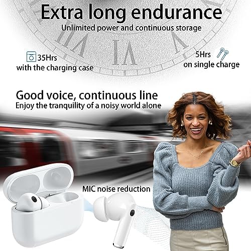 Next-Gen True Wireless Earbuds with Bluetooth 5.3 | IPX7 Waterproof for All-Weather Performance | Exceptional Hi-Fi Stereo Audio & Advanced Noise Cancellation | Perfect for Daily Activities, Fitness Sessions, and Multimedia Use | Long-Lasting Battery Life & Effortless Auto Pairing for Seamless Compatibility with i Phone and Android Devices