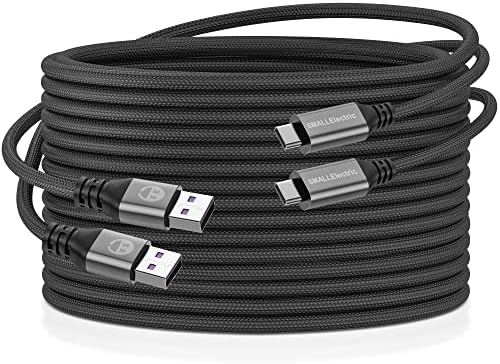 Extra Long 16 ft USB Type-C Fast Charging Cable – Braided USB C to A Quick Charge Cord for Samsung Galaxy S10, S9, S8 Plus, Note 10, 9, 8 & LG V50, V40, G8, G7 – Enhanced Durability and Performance in Sleek Grey Design