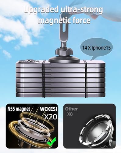 Revolutionize Your Driving with the 15 W Mag Safe Car Mount Charger – Ultra-Strong Magnetic Holder for i Phone 12-16 Pro Max Plus, Qi2 Wireless Technology, Three-Fold Rotation for Optimal Convenience and Safety, LED Charging Indicator – The Ultimate Solution for Effortless Navigation and Hands-Free Communication