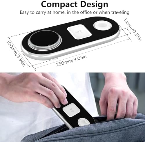 Revolutionary 3-in-1 Magnetic Charging Hub for Apple Devices – Wireless Charger for i Phone 15/14/13/12, Air Pods Pro & All Apple Watches (Sleek Black Design) – Fast, Efficient Power Solution with Space-Saving Design for Ultimate Convenience