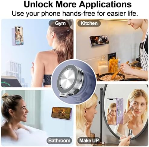 Revolutionize Your Driving with the AICase Magnetic Phone Holder – 360° Rotatable Electric Suction Cup Mount for i Phone & Android, Mag Safe Compatible with Adhesive Pad for Uneven Surfaces – Ultimate Stability & Hands-Free Convenience