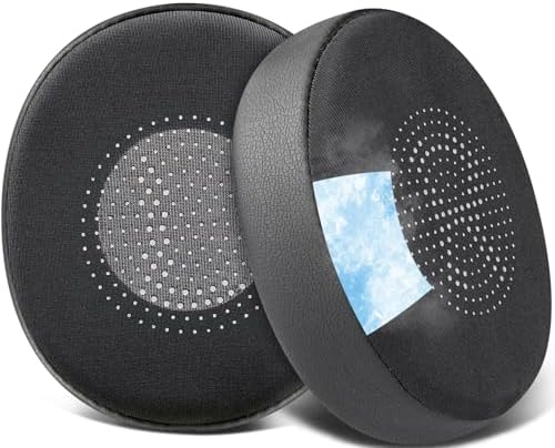 Revolutionary SOULWIT Cooling Gel Earpads for Jabra Evolve2 65 & 40 – Experience Ultimate Comfort with Breathable Ice Silk Fabric – Superior Replacement Ear Cushions for On-Ear Wireless Headsets – Perfect for Long Hours of Use in Sleek Black – Elevate Your Listening Experience with Enhanced Performance and Style