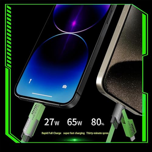 Versatile 4-in-1 Long Multi USB Charging Cable – 6.6 FT Zinc Alloy Fast Charger for i Phone 16 Pro Max, Samsung Galaxy S23 & More – Tangle-Free, Durable, and High-Speed Compatibility for All Your Devices